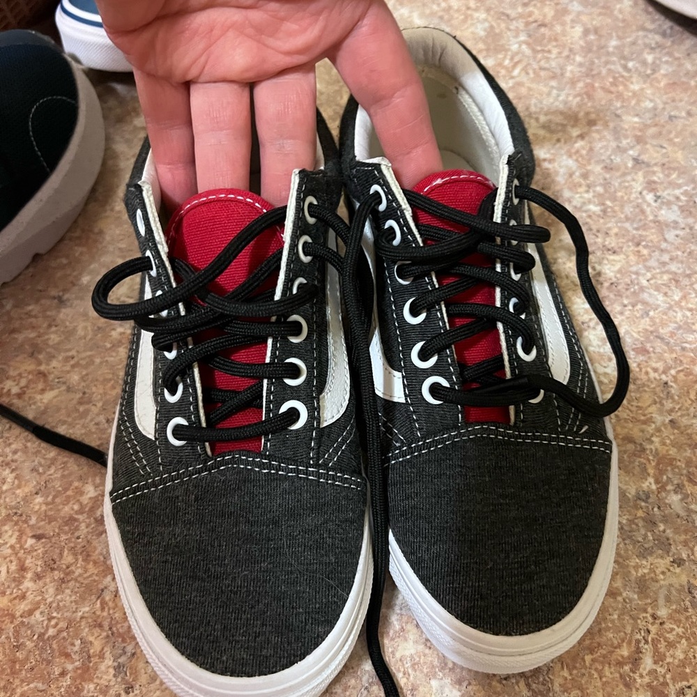 Vans Kids Sneakers - Black, Red, and White